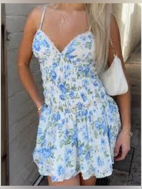 Isabelle’s cabinet White and blue floral dress